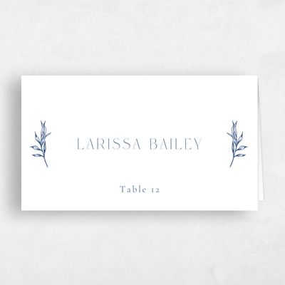 White Wedding Place Card - Wiosna