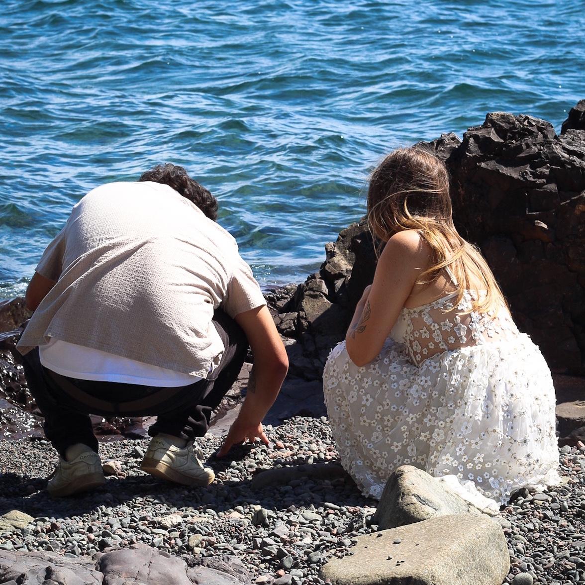 Rock hunting.... Typical of us