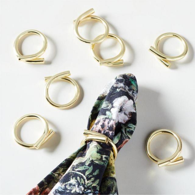 Lombardi Gold Napkin Rings Set of 8