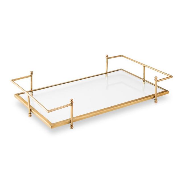 Antique Brass and Glass Tray