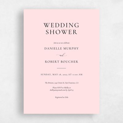 Soft Pink Wedding Wedding Shower Invitation - Barnell Portrait