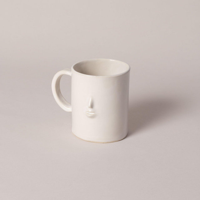 Face Mug, Satin White