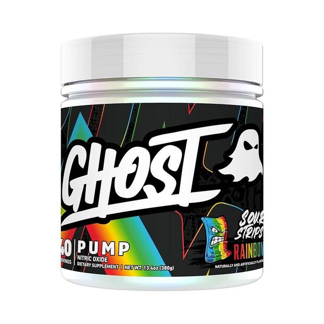 GHOST Pump Nitric Oxide Powder, Sour Strips Rainbow - 40 Servings - Sugar & Stim-Free Pre-Workout Supplements - L-Citrulline, Arginine Nitrate & L-Glutathione - Soy & Gluten-Free, Vegan