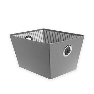 Studio 3B™ Heavyweight Medium Grommet Tote in Grey Stripe