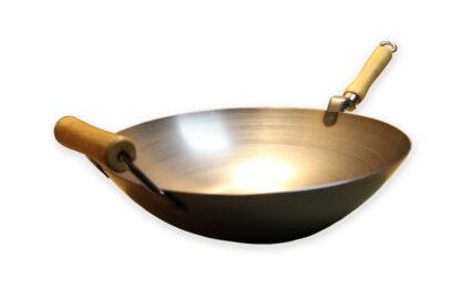 Carbon Steel Wok With Wood Side Handle, Made USA