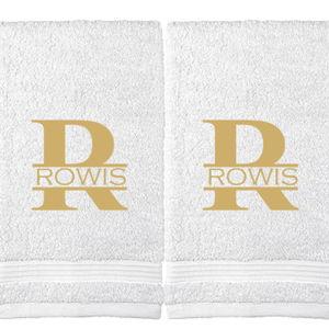 Personalized Hand Towels | Set of 2 | Genuine Turkish Cotton | Oeko-Tex Certified | Personalized Towels | Bathroom Hand Towels