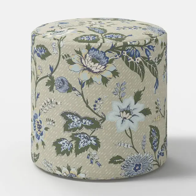 Tambor Ottoman Adelaide Floral Moss - Threshold™