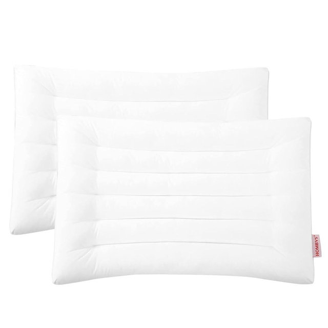 HOMBYS Thin Stomach Sleeper Bed Pillows for Sleeping Thin Slim Flat Pillow for Stomach and Back Sleepers, Extra Low Profile Pillow, Machine Washable (18"x36", White)