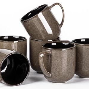 LERATIO 12OZ Ceramic Coffee Mugs Set of 6, Large Porcelain Coffee Cups With Large Handle For Latte,Cappuccino,Milk,Cocoa,|Dishwasher&Microwave Safe Mug Sets, Reactive Glaze - 5