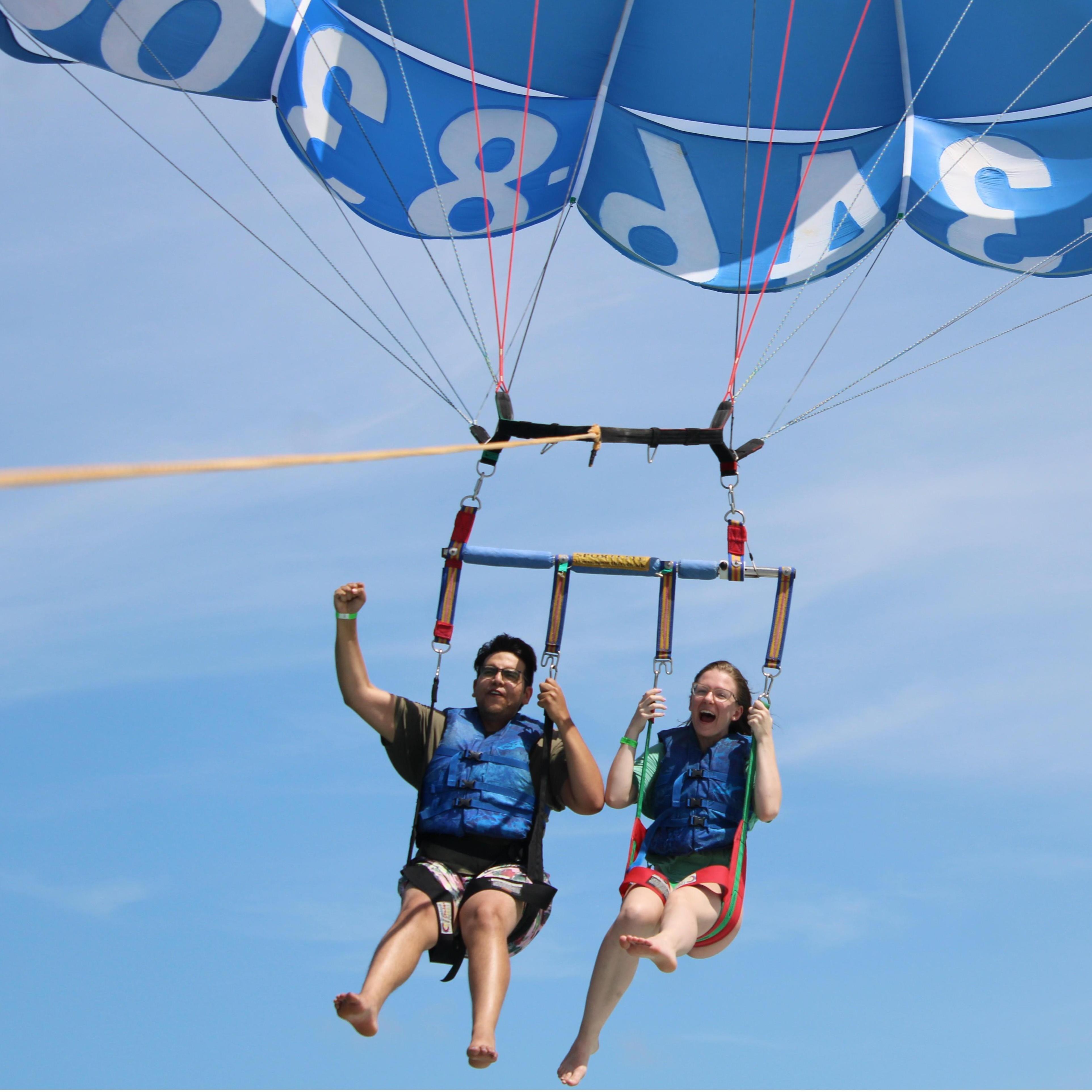 Summer of 2021, Zach faced his fear of heights by going parasailing in Florida! He's getting more adventurous by the day! Maybe next he'll go skydiving or hang-gliding with Kyra...