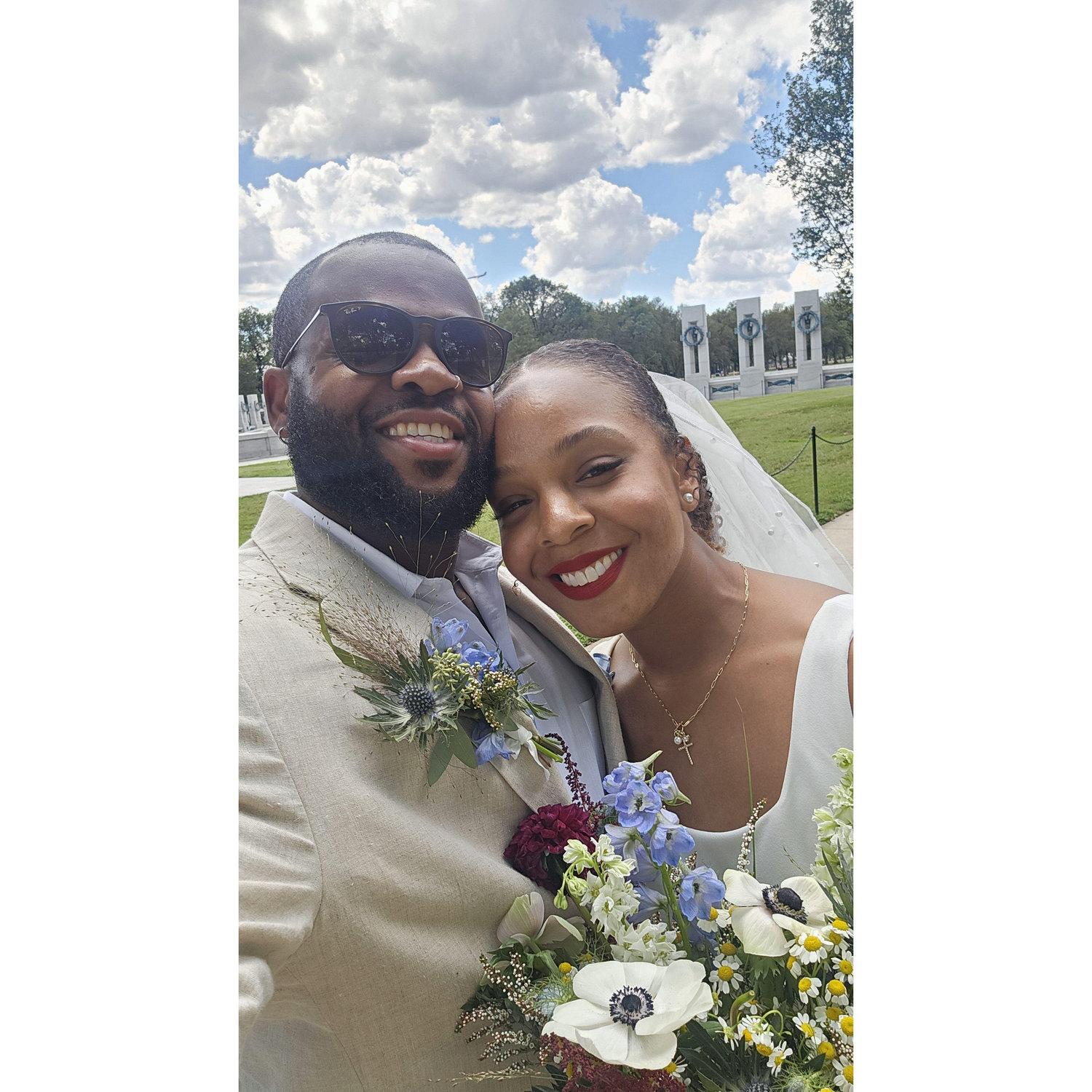 Our first "Married" Selfie! 💙❤️