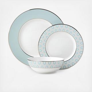 Clara Aqua 3-Piece Place Setting, Service for 1