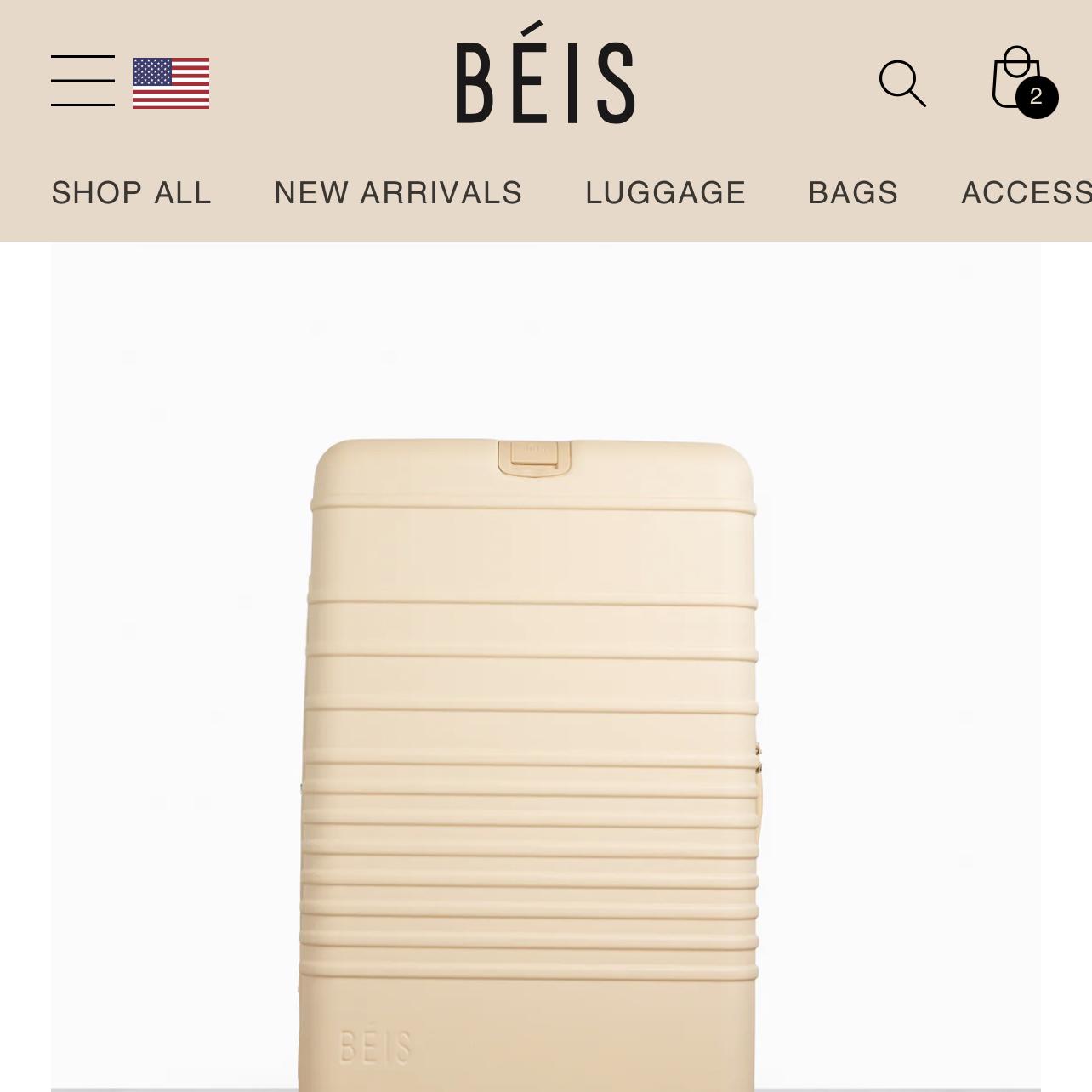 The 26” Check- in Roller beige or navy