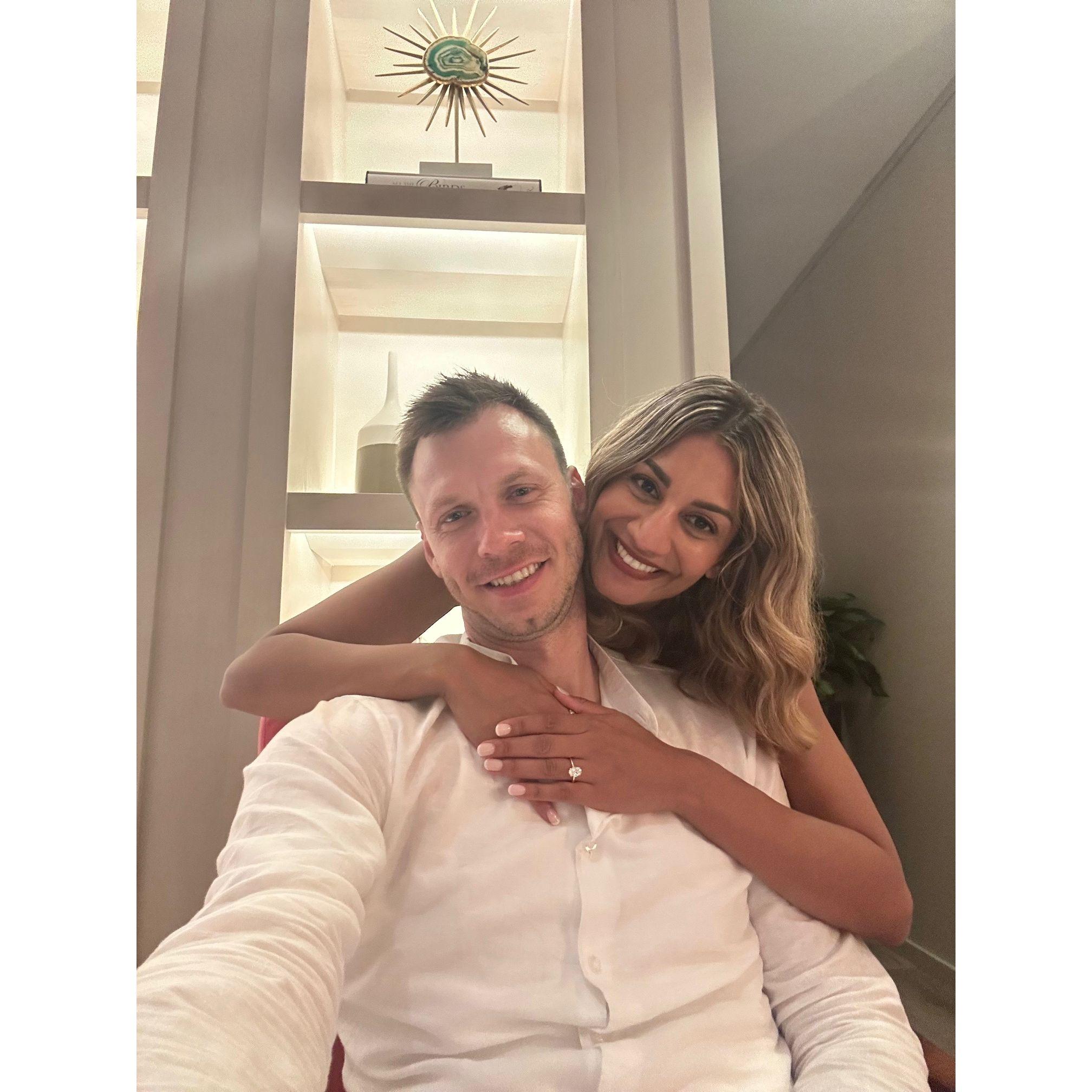 Our first selfie as an engaged couple