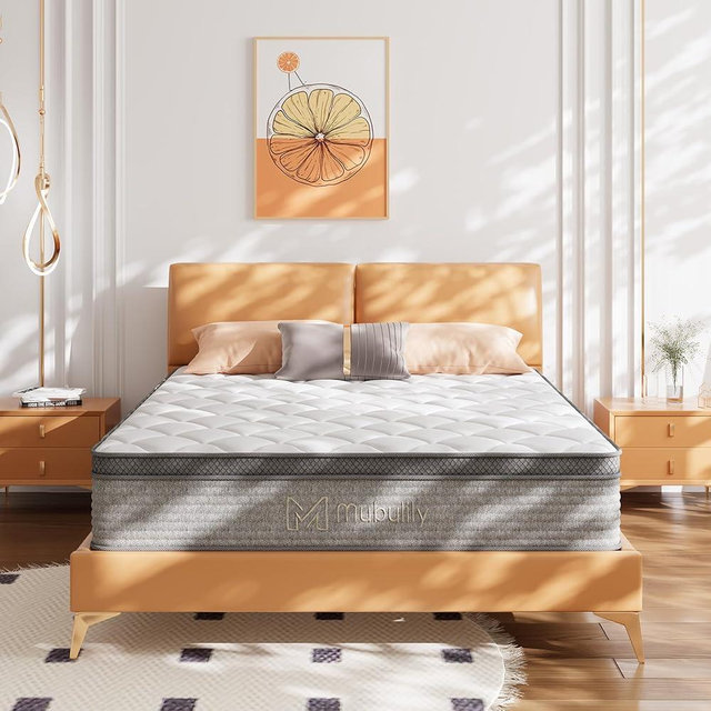 Mubulily Queen Mattress,12 Inch Cooling-Gel Memory Foam in a Box, Motion Isolation Individually Wrapped Pocket Coils Mattress,Pressure Relief,Back Pain Relief & Cooling,CertiPUR-US