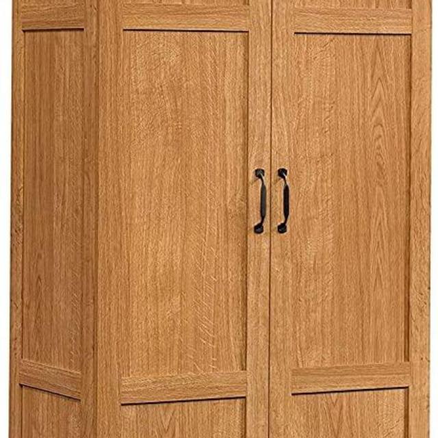 Sauder 419188 Storage Cabinet, L: 29.61" x W: 16.10" x H: 71.10", Highland Oak finish