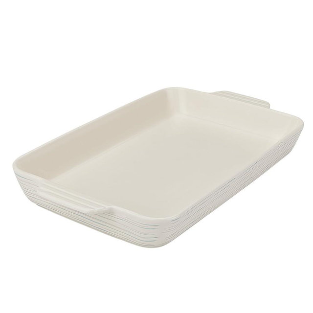Pyrex 4QT (10" x 15") Rectangular Ceramic Baking Dish, Casserole Dish with Handles, Oven Safe and Durable Bakeware