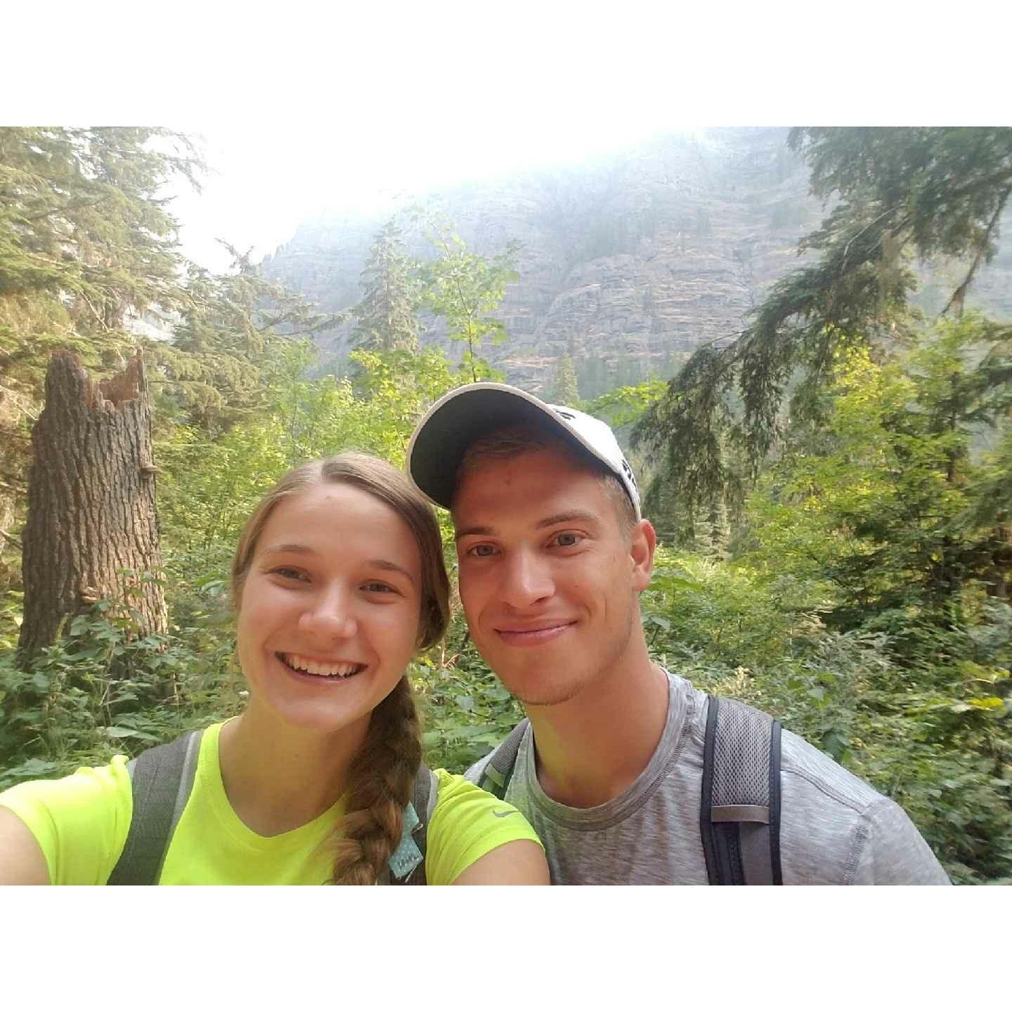 Glacier National Park where our family vacations happened to overlap so we met the families super early in our relationship!