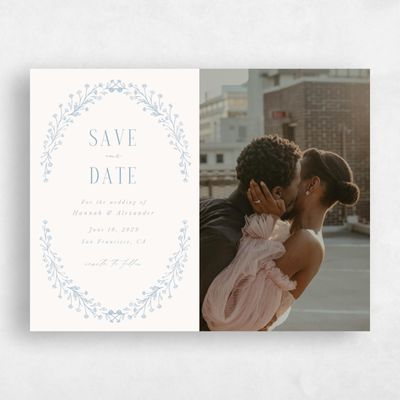 Dusty Blue Wedding Save the Date - Nydia Photo