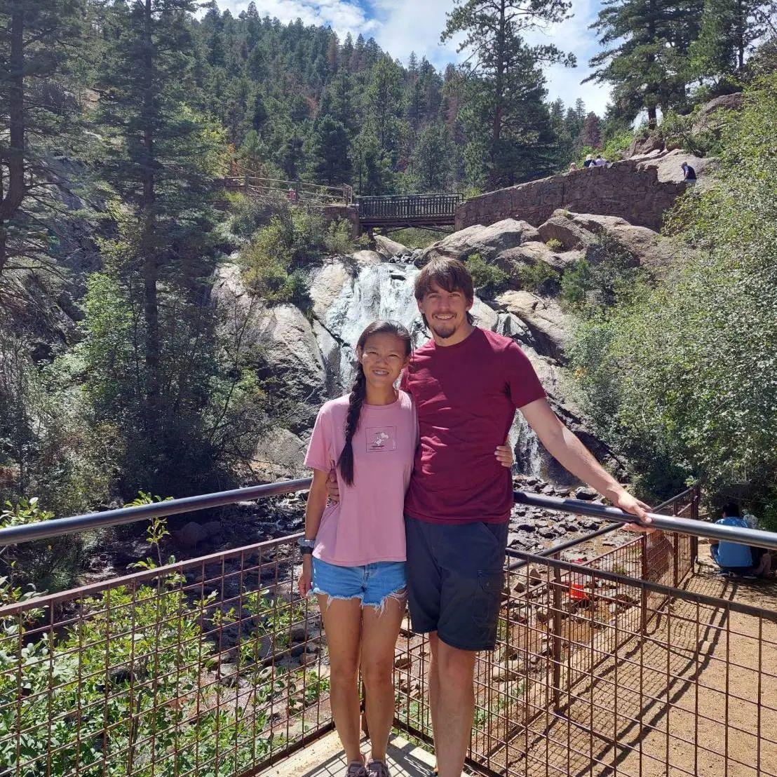 One of our many hiking dates, we did in Colorado (Helen Hunt's Fall)