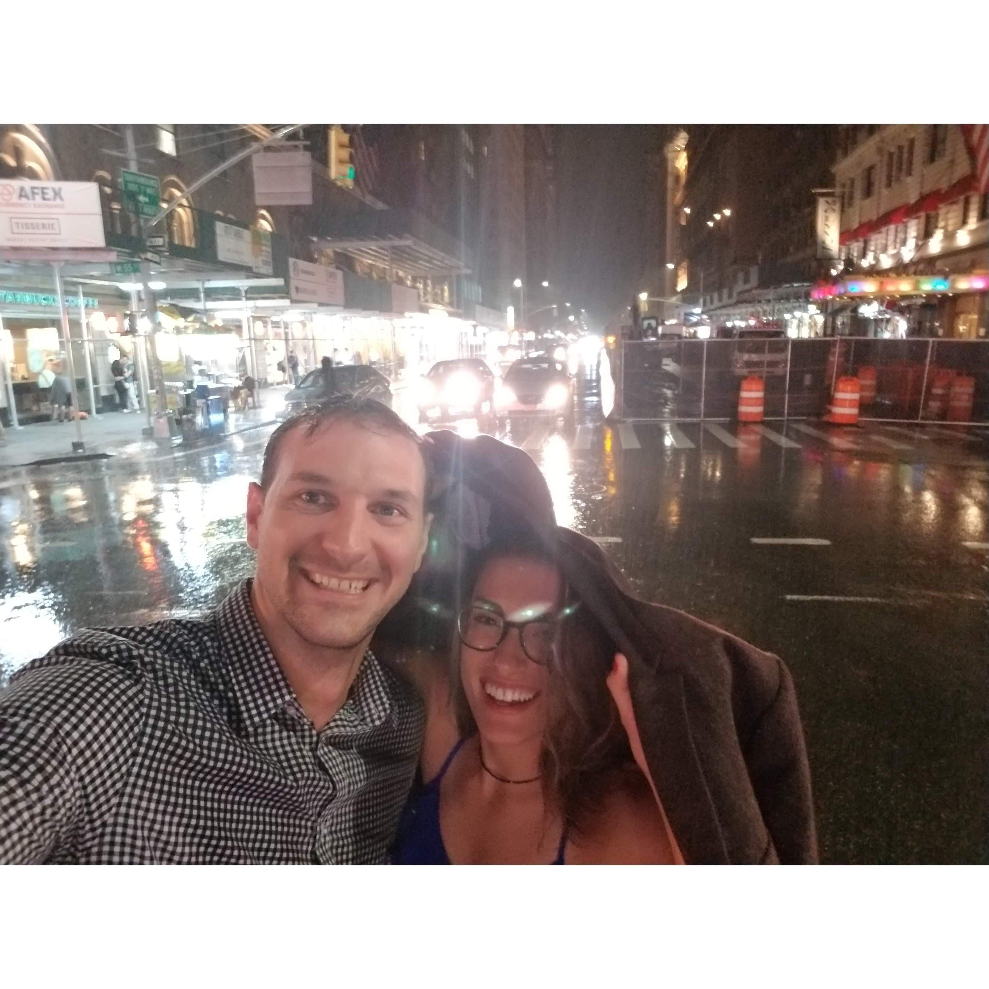 We found the rain again on our first night in NYC!