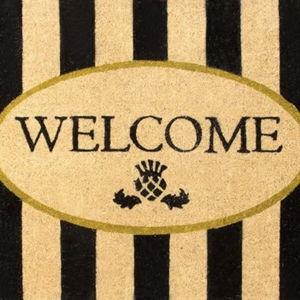 MACKENZIE-CHILDS Entrance Mat, Decorative Outdoor Front-Door Mat, Coir Doormat, Awning Stripe