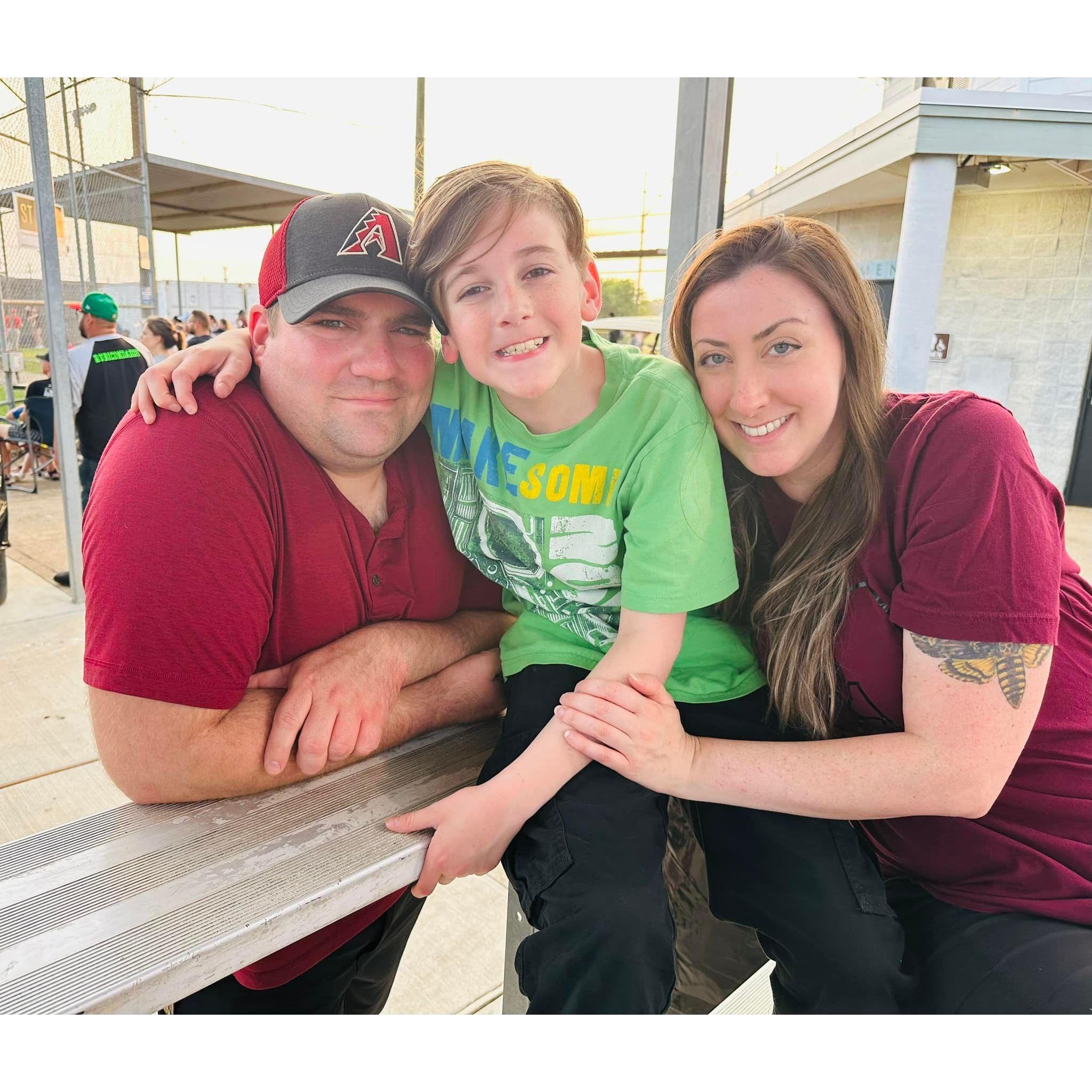 Kathryn and Aaron make it absolute priority to be at the children's events, in the stands for Evan's baseball games, cheering him on...