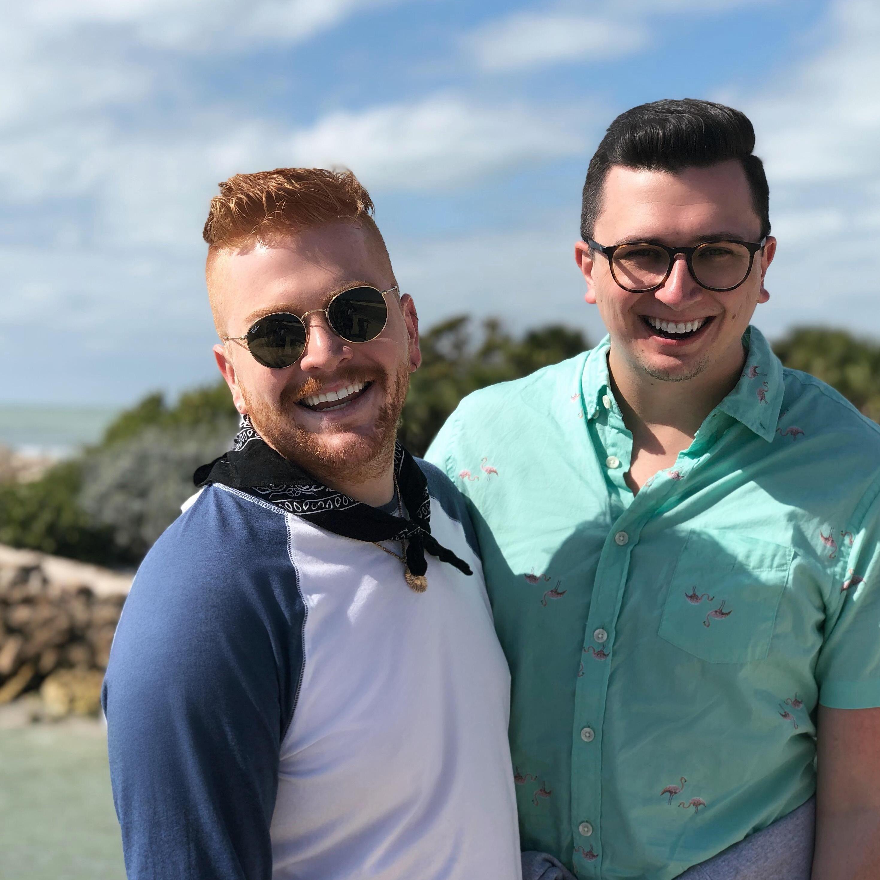 M & M getting burnt in the Florida sun.