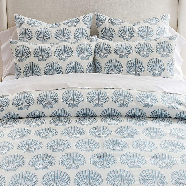 Shell Motif Comforter, Blue Multi, King/Cal. King