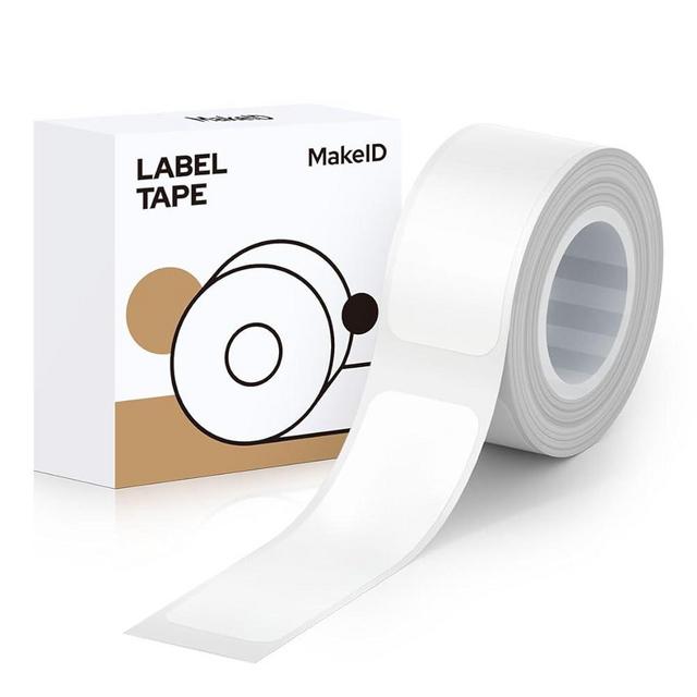 MakeID 0.47" x 0.59" Label Tape Compatible with MakeID Label Makers L1& Q1 Refills Waterproof Laminated Custom Stickers Office Labels Replacement (12mm x 35mm)