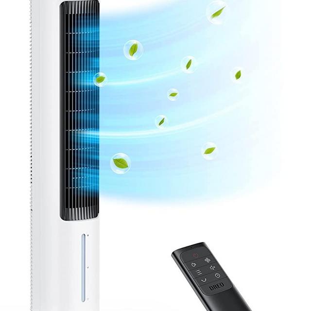 Dreo Evaporative Air Cooler, 40" Tower Fans that Blow Cold Air, Cooling Fan with 80° Oscillating, Ice Packs, Touch and Remote Control, 3 Modes, 3-Speed Quiet Floor Fan for Bedroom Home Office