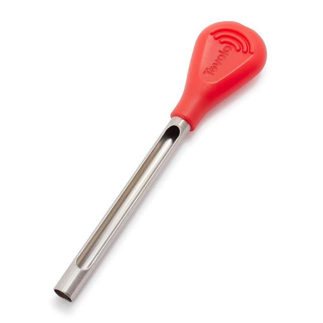 Tovolo Strawberry Huller, Stainless Steel Fruit Huller & Pitter, Reusable Strawberry Stem Remover With Easy-Grip Handle, Dishwasher-Safe & BPA-free