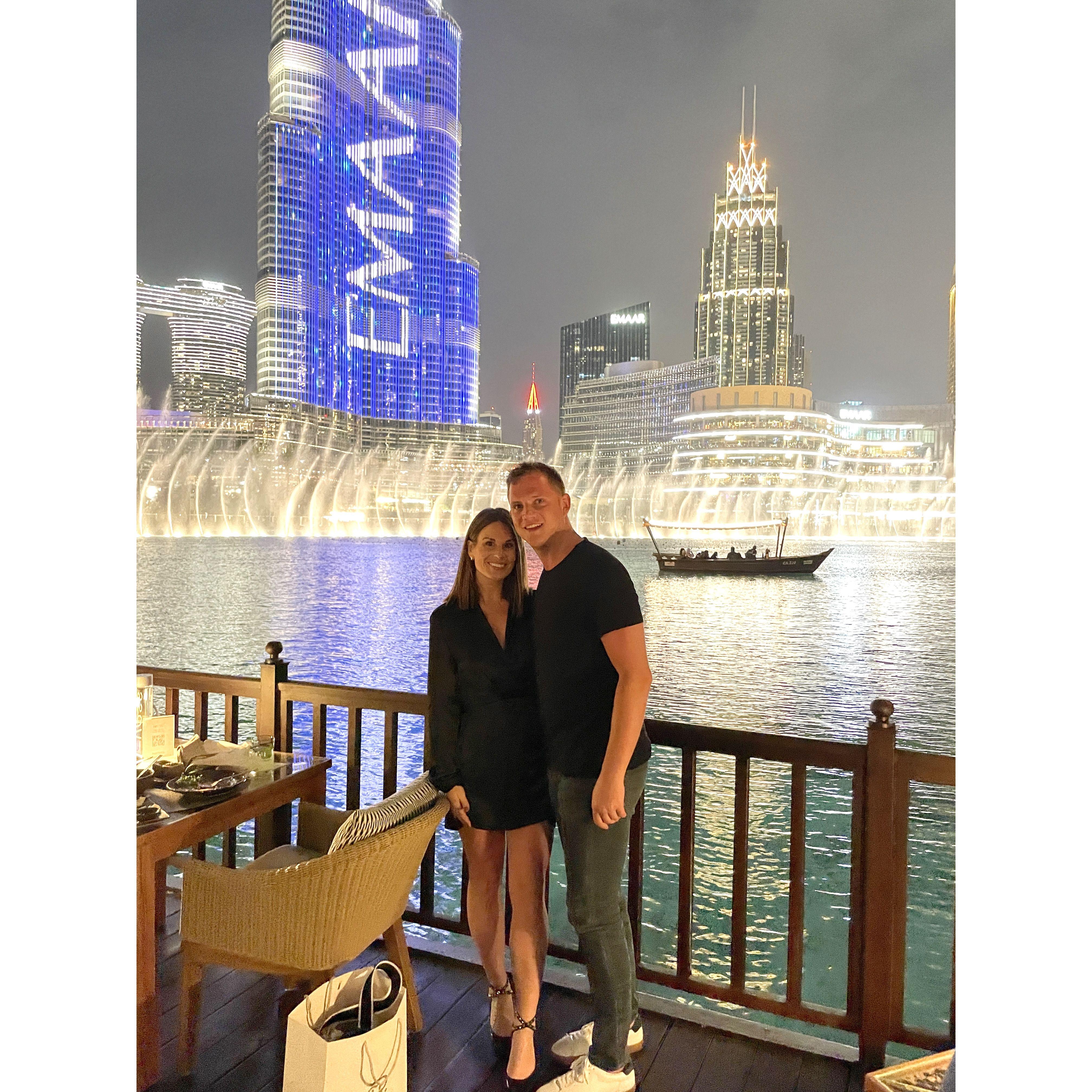 Dinner by the Burj Khalifa in Dubai. January 2023