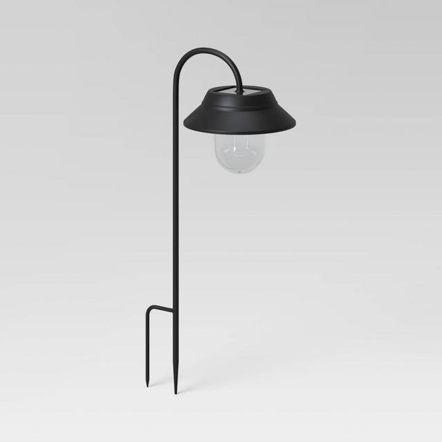 Shepard Hook Solar LED Pathway Light Black - Threshold™