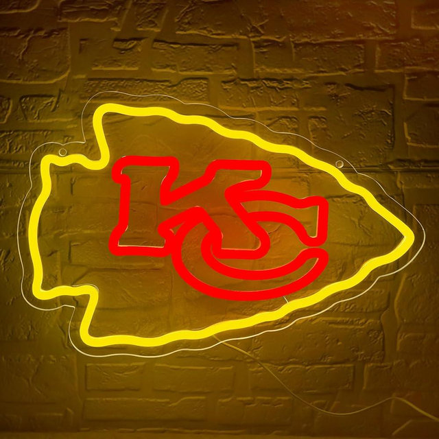 Chief Neon Sign for Wall Decor Football Team Led Neon Light for Man Cave Birthday Gifts for Football Fans Yellow Light Up Sign for Bedroom Party Club Bar Dorm Size16.1 * 10.6In(ZYLD268)