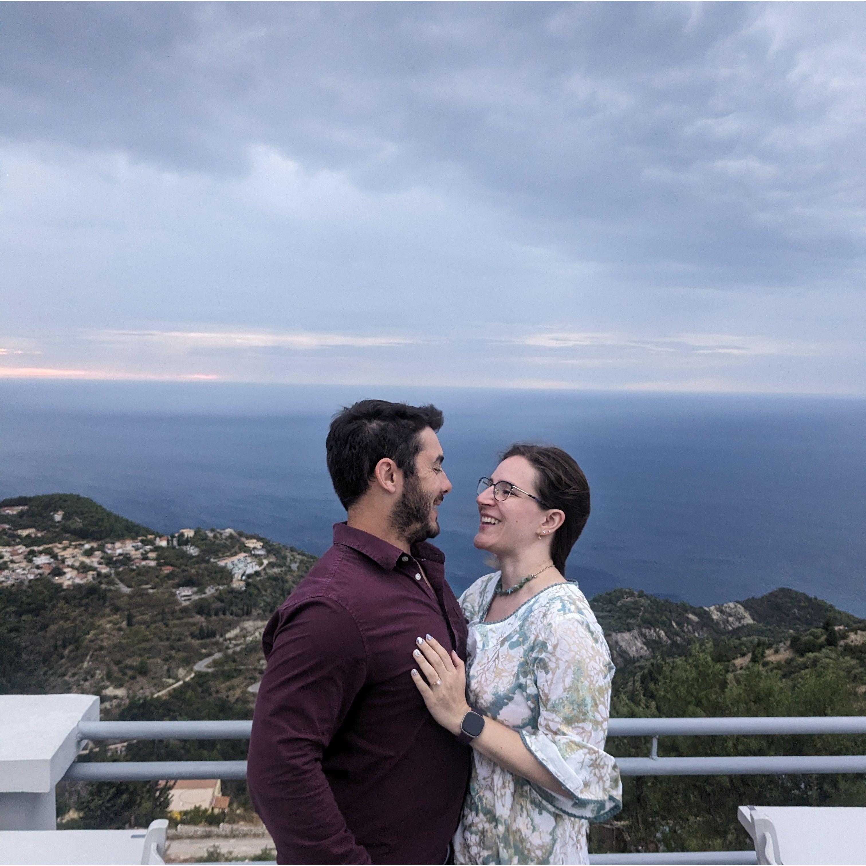 We celebrated our engagement above the clouds in Lefkada