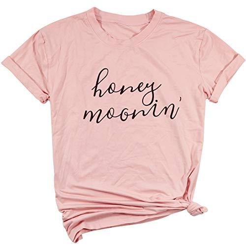 Honeymoon Shirt Honeymoonin Shirts Funny Women Bride Vacation Tees Casual Short Sleeve Tops