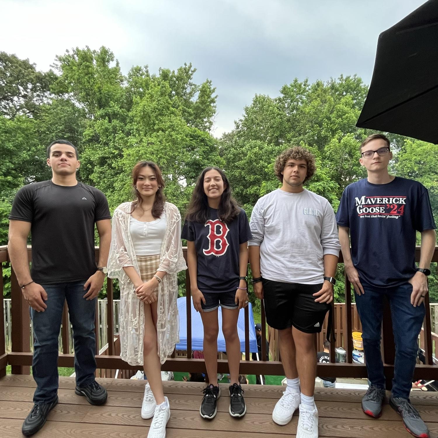 6/11/22: Joel’s graduation party where we and our friends recreated our first group photo together 🥺