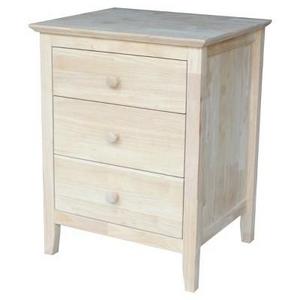 Nightstand with 3 Drawers - Unfinished