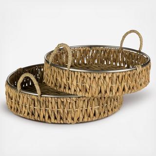 Mekhi Seagrass Tray, Set of 2