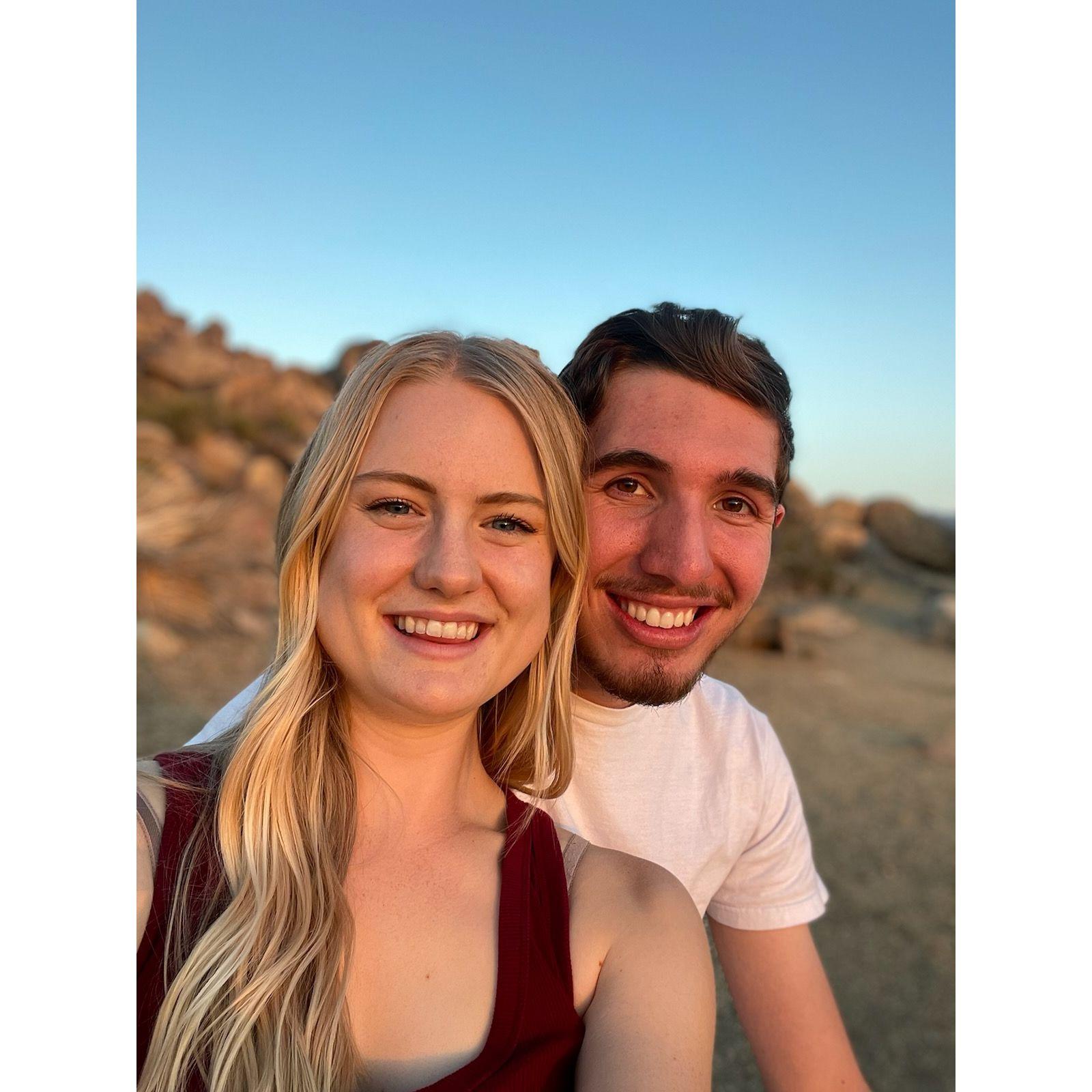 Watching the sunset together in Apple Valley.