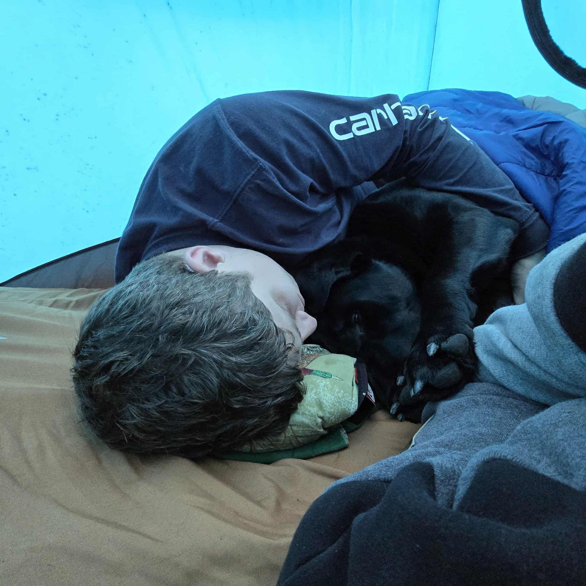 All cuddles up with Winnie