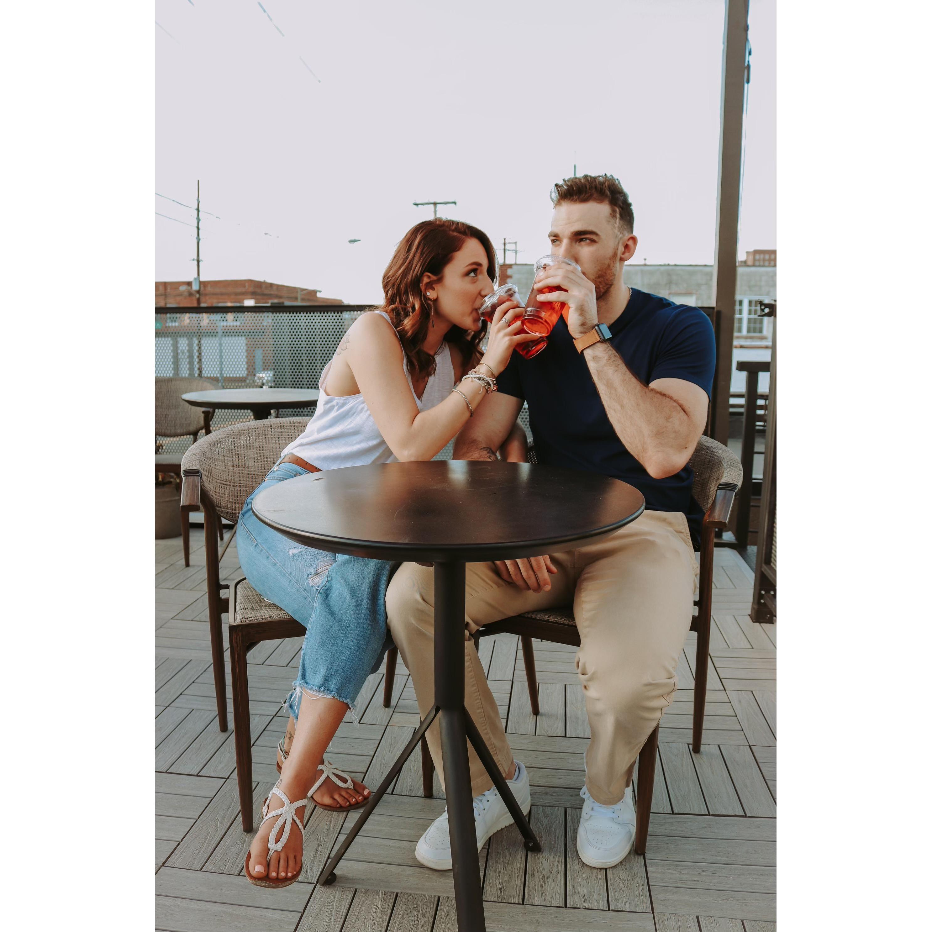 Just enjoying the views on top of Grindstone, where we had our first date!