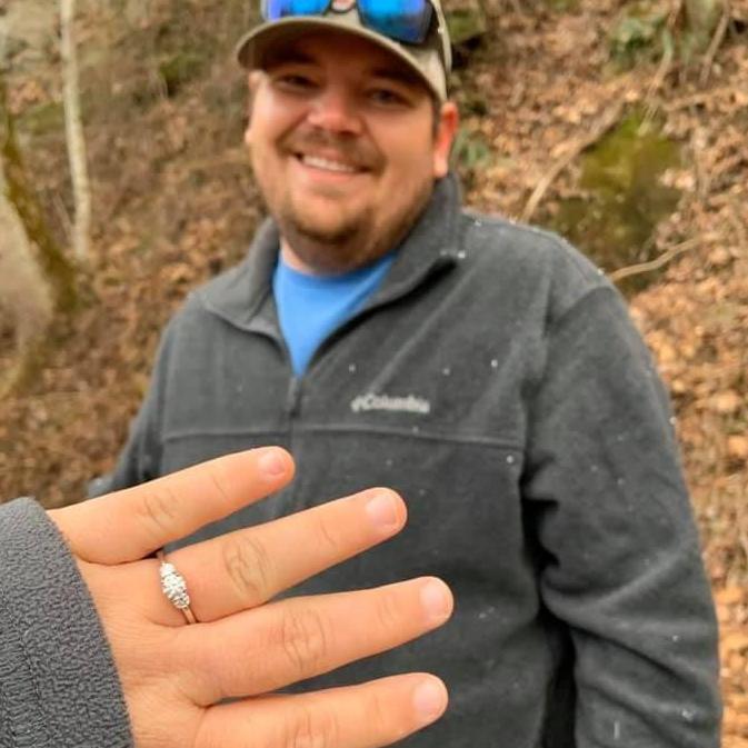 Right after he proposed at White Water Falls in the snow. January 4, 2020
