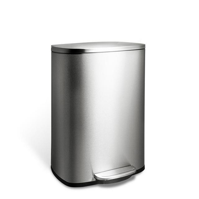 50L Stainless Steel Rectangle Step-On Trashcan