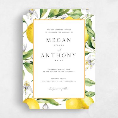 White Ticket Wedding Invitation - Praga Portrait