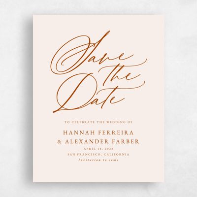 Beige Typography Wedding Save the Date - Kiruna Portrait