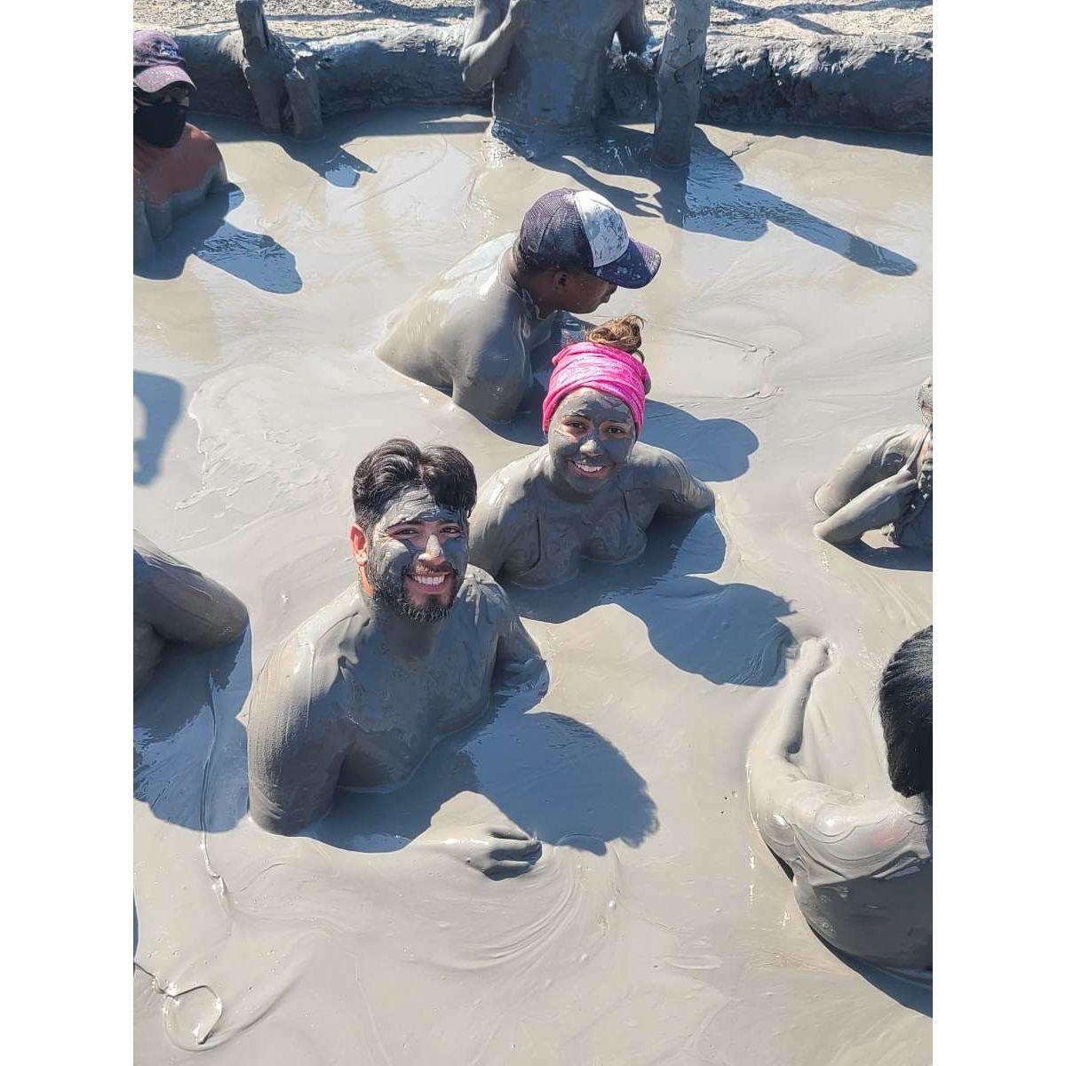 Volcano mud bath in Cartagena. Our skin was glowing afterwards!