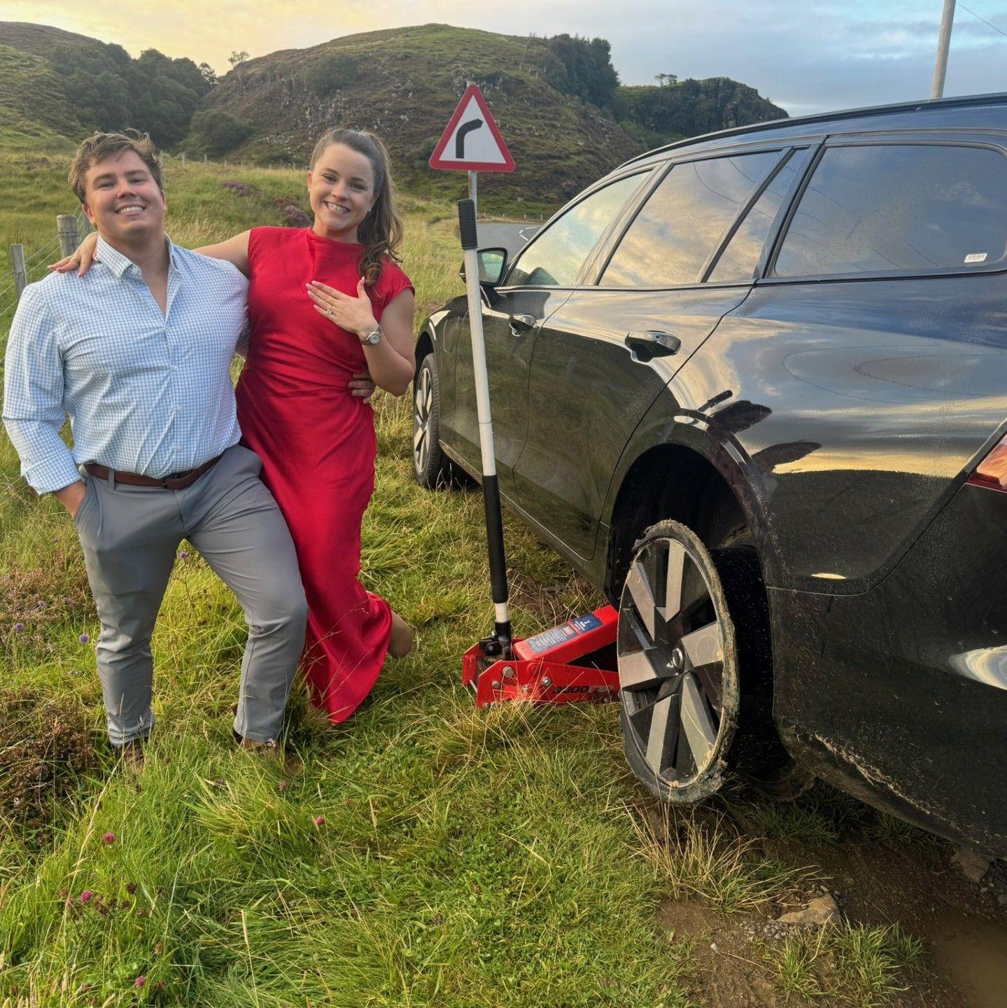 Tire blowout along the way