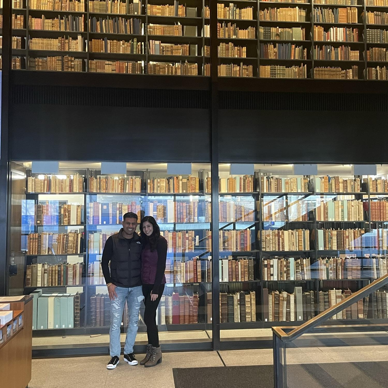 Our first picture together! Beinecke Rare Book and Manuscript Library, New Haven, CT.